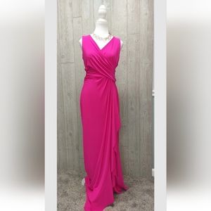 Chaps New Fuchsia Sleeveless Empire Waist Maxi Dress Size 6